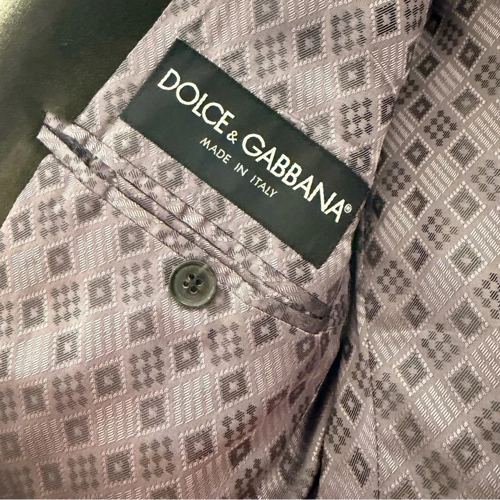 Vintage Dolce & Gabbana Men's Olive Blazer‎ | Cotton Suede | Size 44